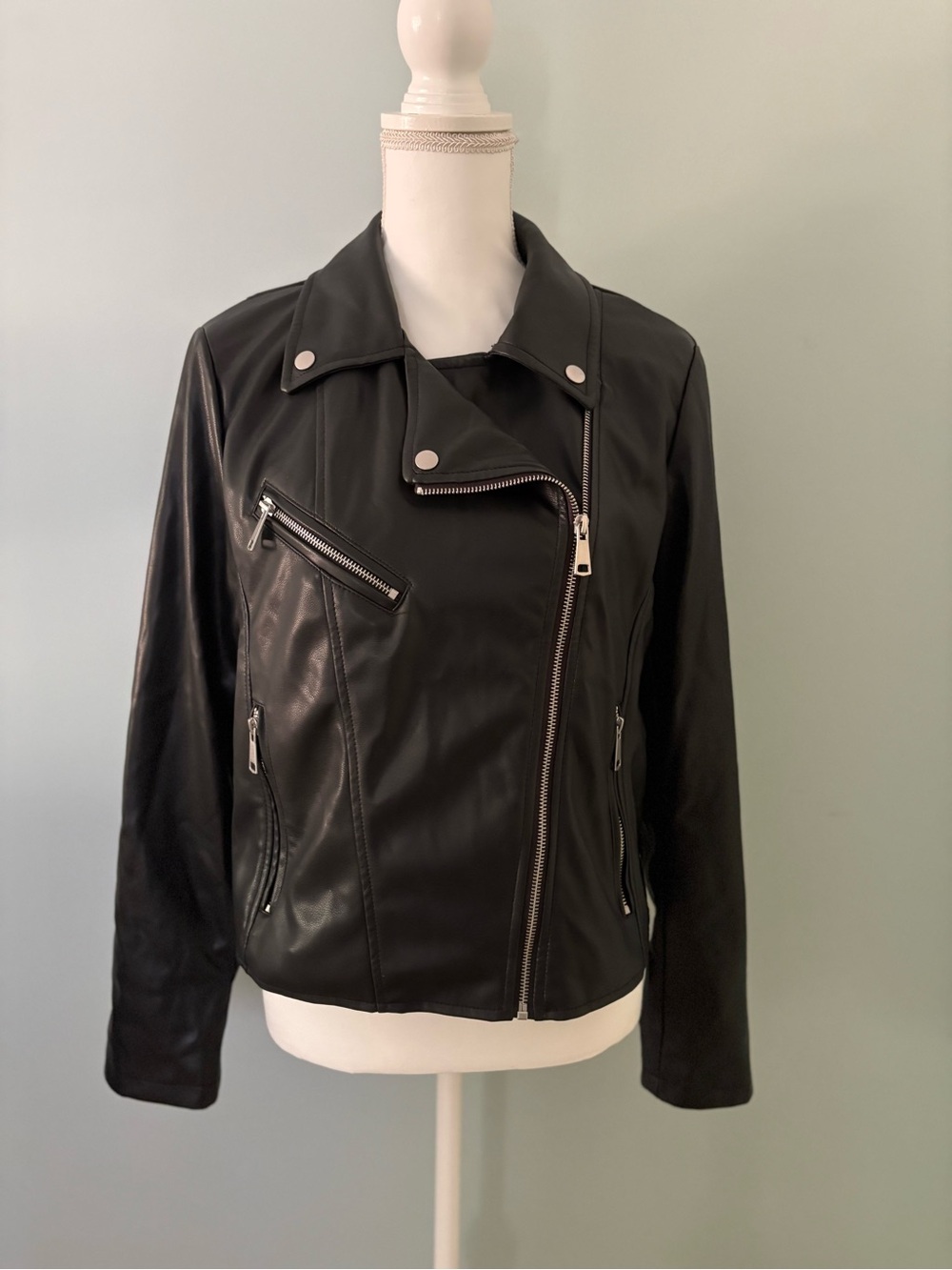 Bagatelle Collection Black Faux Leather Moto Jacket